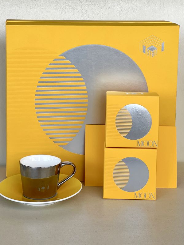 Moon Reflection Porcelain Cup & Saucer Gift Set &ndash; Luxury Executive Gift Set | Corporate Door Gift Singapore | Premium Corporate Hamper for CNY, Deepavali & Christmas