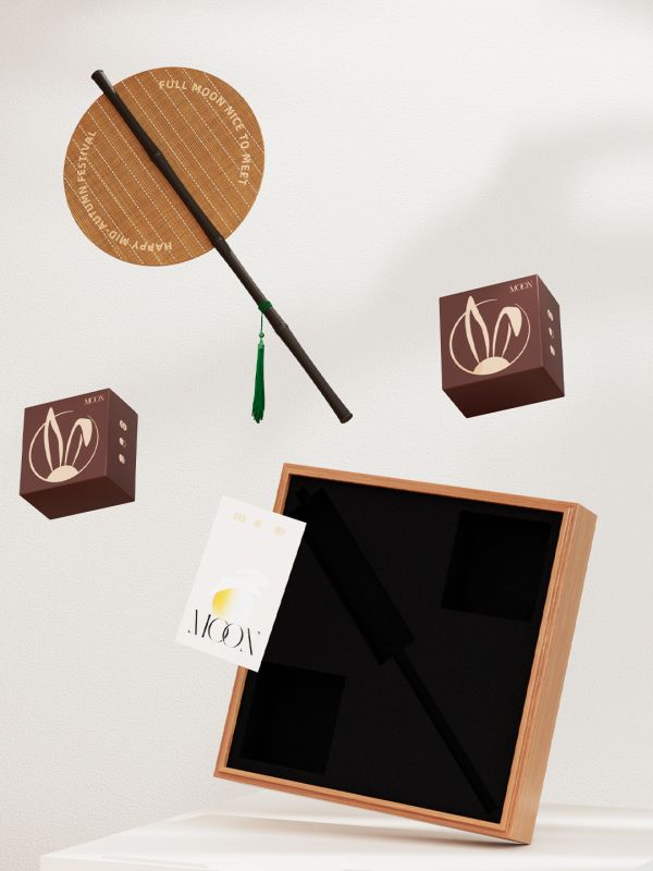 Foldable Ink Painting Waist Fan & Bamboo Box Set &ndash; Luxury Executive Gift Set for Client Appreciation & Annual Dinner Souvenir Singapore