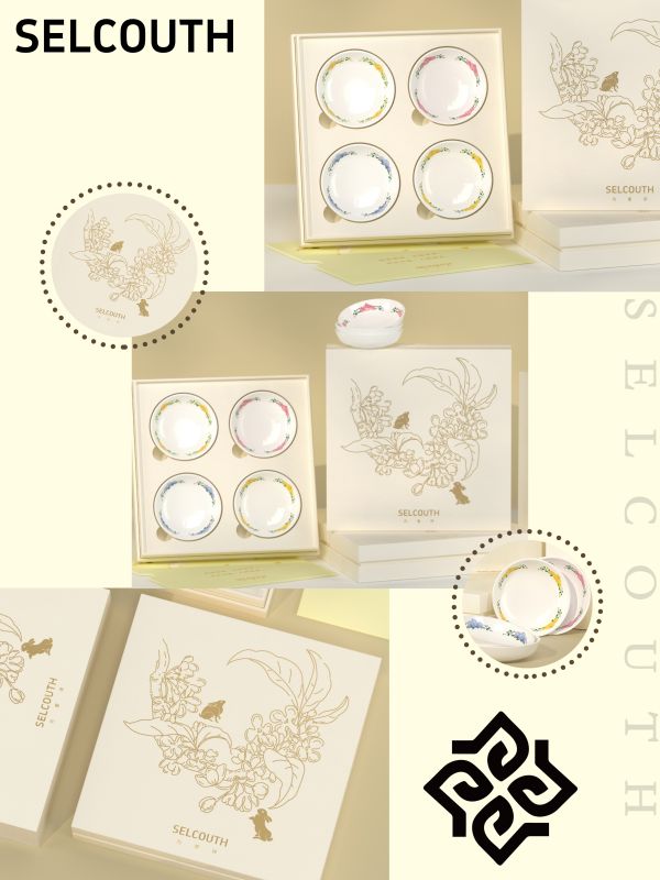 Floral Bone China Tapas Plate Set &ndash; Luxury Executive Gift Set for Client Appreciation & Annual Dinner Souvenir Singapore