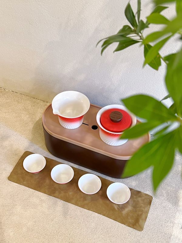 Portable Gradient Tea Set with Storage Case &ndash; Luxury Executive Gift Set for Client Appreciation & Annual Dinner Souvenir Singapore