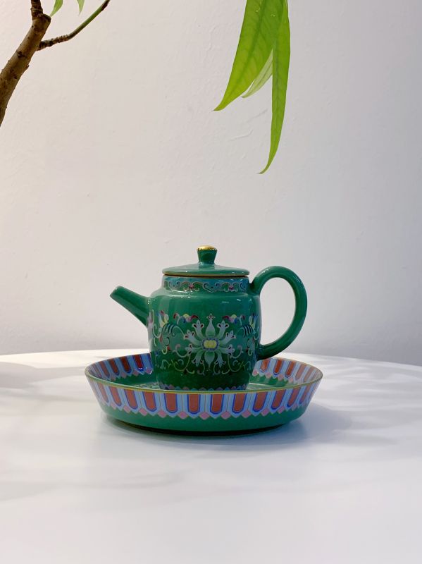 Vibrant Green Enamel Tea Gift Box &ndash; Corporate Door Gift Singapore | ESG Eco Corporate Gift for Staff, Clients & Festive Seasons