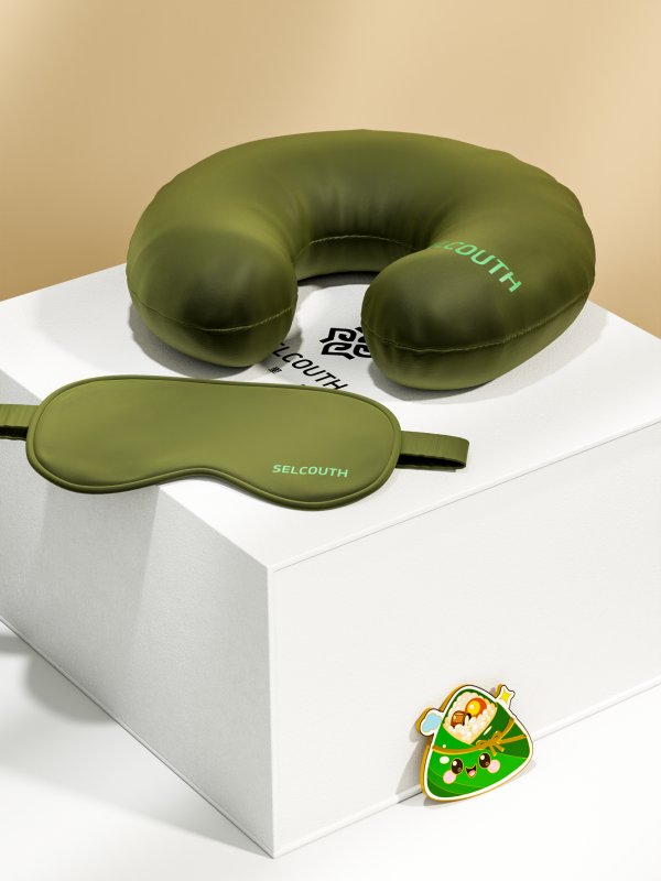 Custom Logo Sleep Set &ndash; Embroidered Neck Pillow, Branded Box