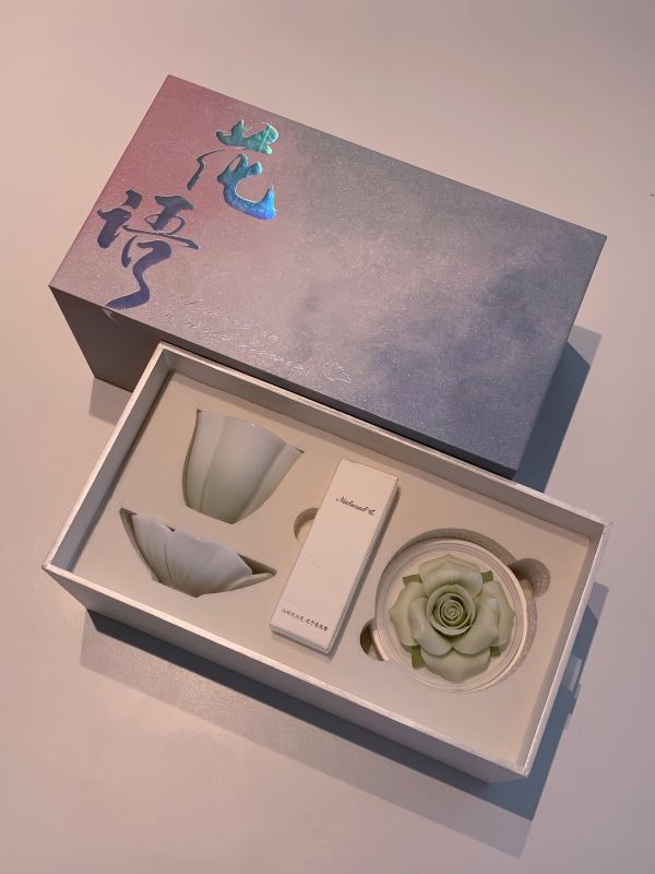 Custom Porcelain Flower Aroma Tea Set & Teacup Gift Box Bulk Order