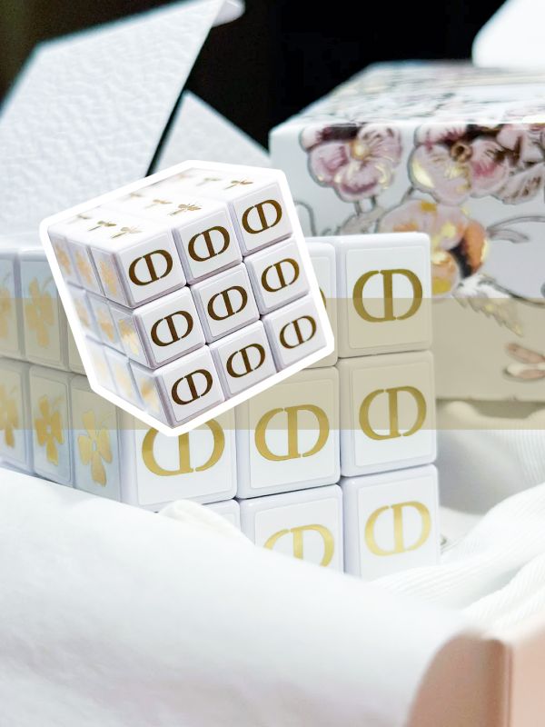 Dior Lucky Cube &ndash; White Cube, Gold Logo, Fortune in Every Turn