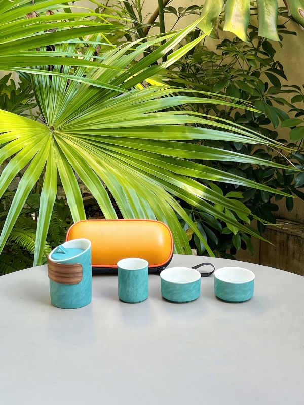 Ceramic Travel Tea Set Portable Gift