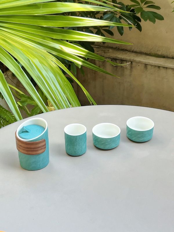 Custom Logo Ceramic Travel Tea Set