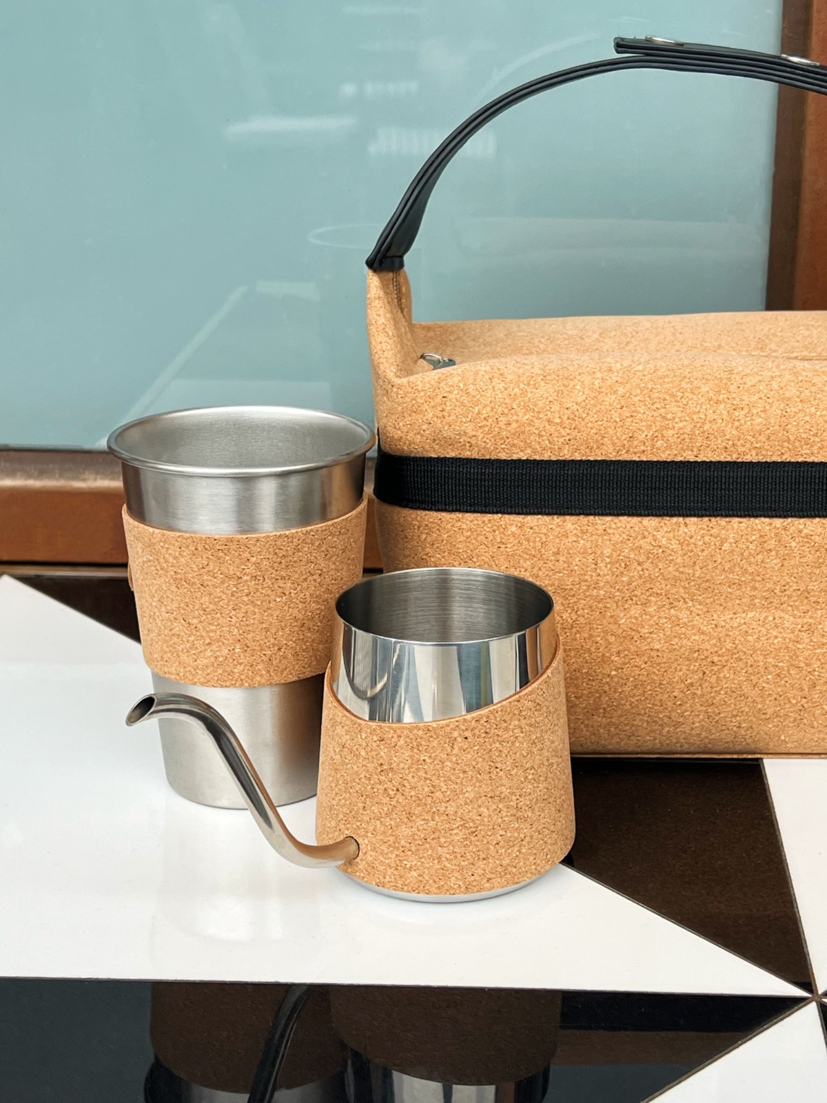 Portable Cork Coffee Set