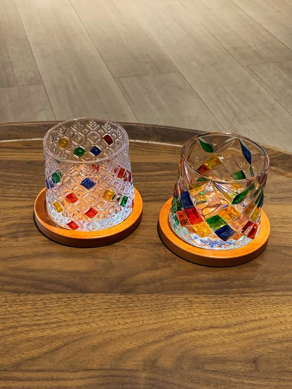 Gaudi Colored Whiskey Glasses