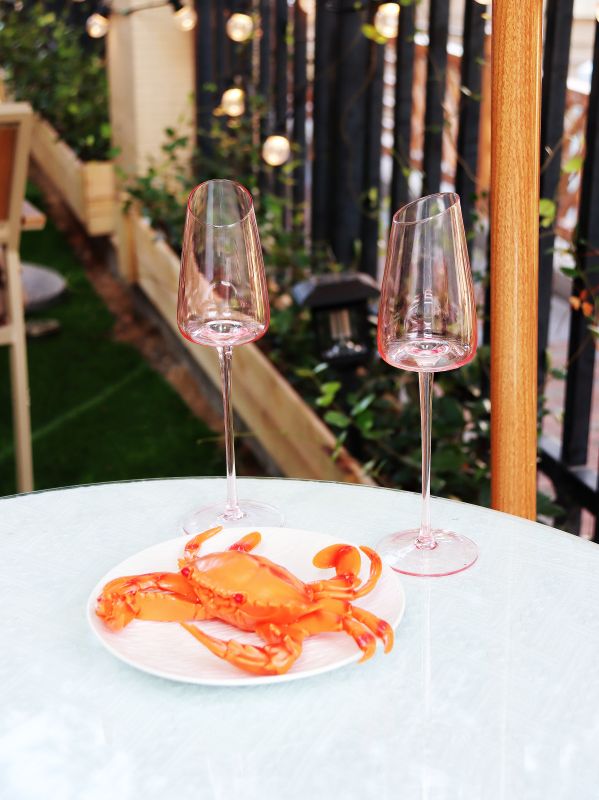 Pink Champagne & Crab Card Gift Set
