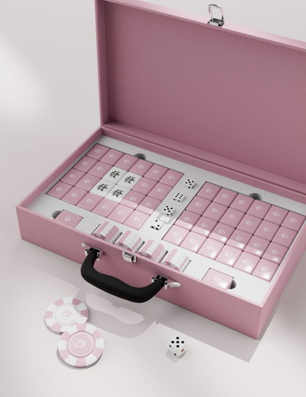 Leather Mahjong Suitcase Gift Set