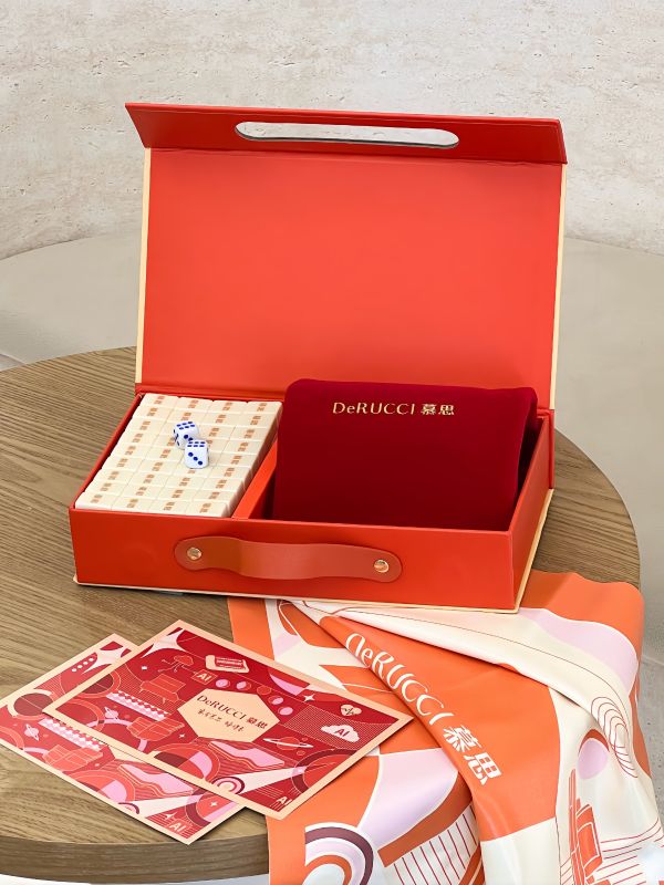 Leather Folding Mat Mahjong Set