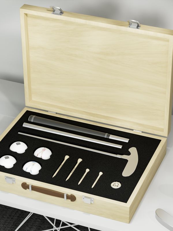 Golf Wooden Box Elegant Gift Set