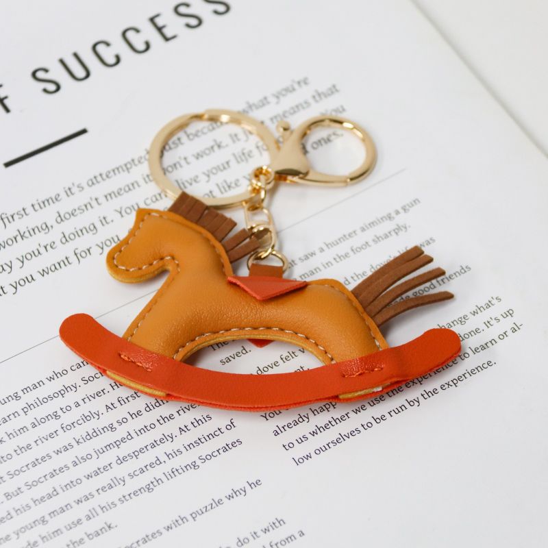 Caramel Leather Pony Keychain