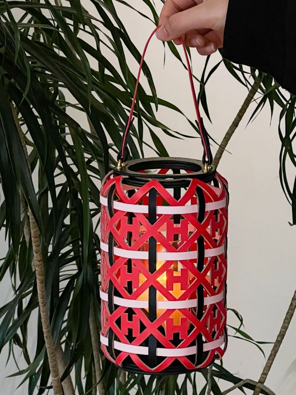 Festive Red Leather Lantern Corporate Hampers