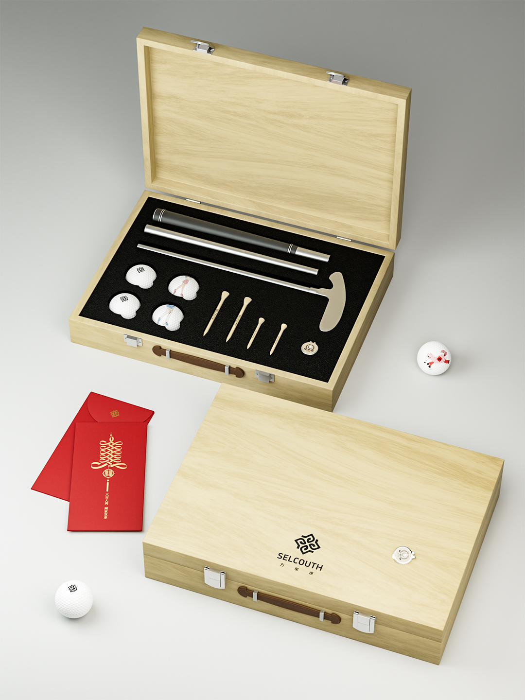 Bulk Custom Golf Wooden Box Corporate Gifts