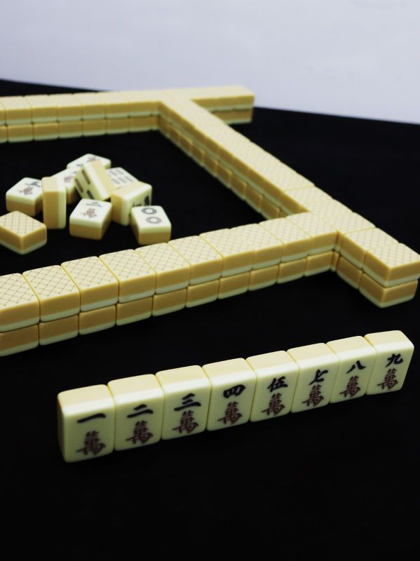 Luxury White Leather Mahjong Set for VIP Gifts