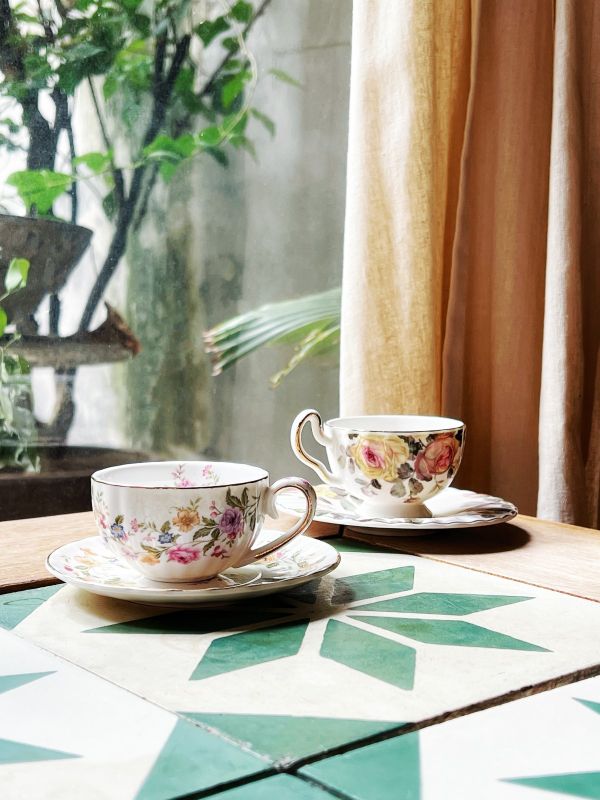 Four Seasons Floral Bone China Coffee Cup