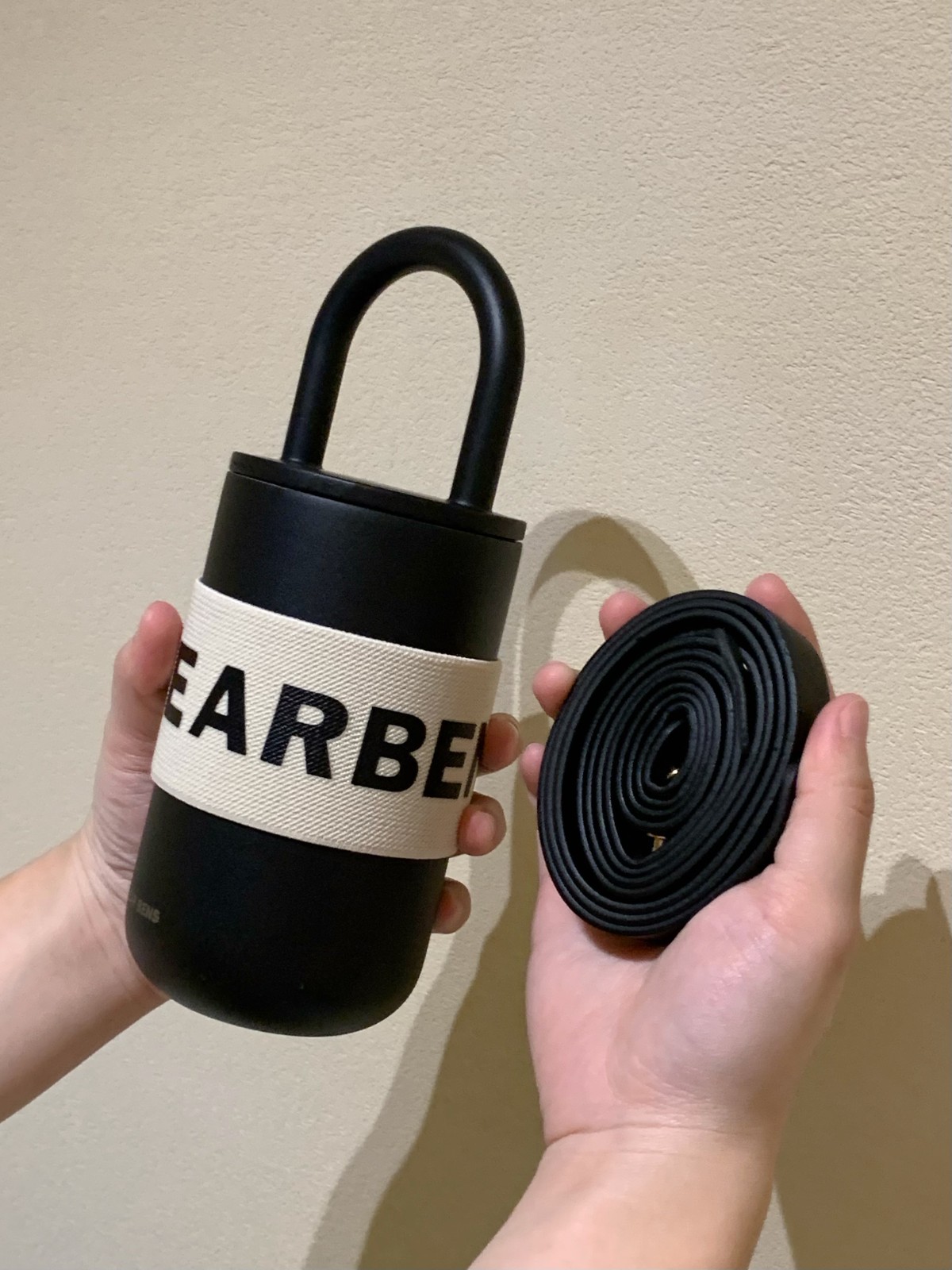 Custom Black Insulated Tumbler with Crossbody Strap