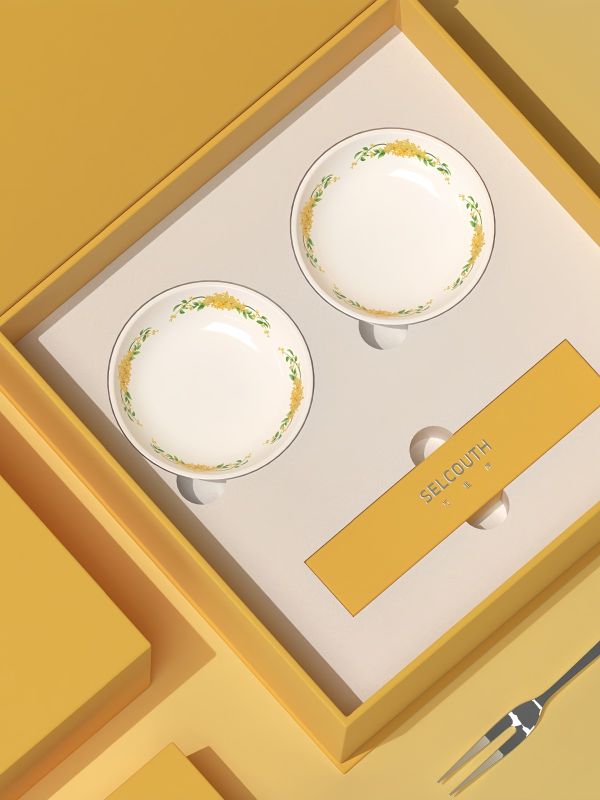  Custom Ceramic Dish Gift Box as VIP Mid-Autumn Gift for Luxury Hotel Group in Singapore, Malaysia & Thailand