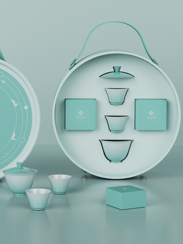  Custom Green Moon Tea Set as VIP Corporate Gift for Bank in Singapore, Malaysia & Thailand
