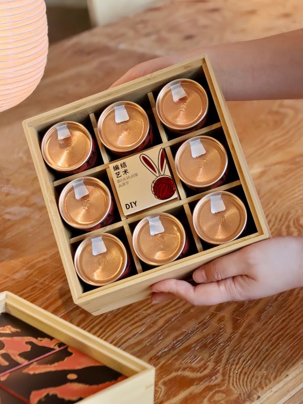 Wooden Double-Layer Mid-Autumn Gift