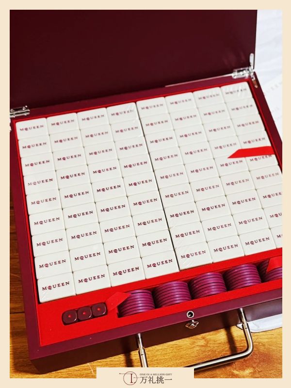 Custom McQueen Red Mahjong Leather Gift Box